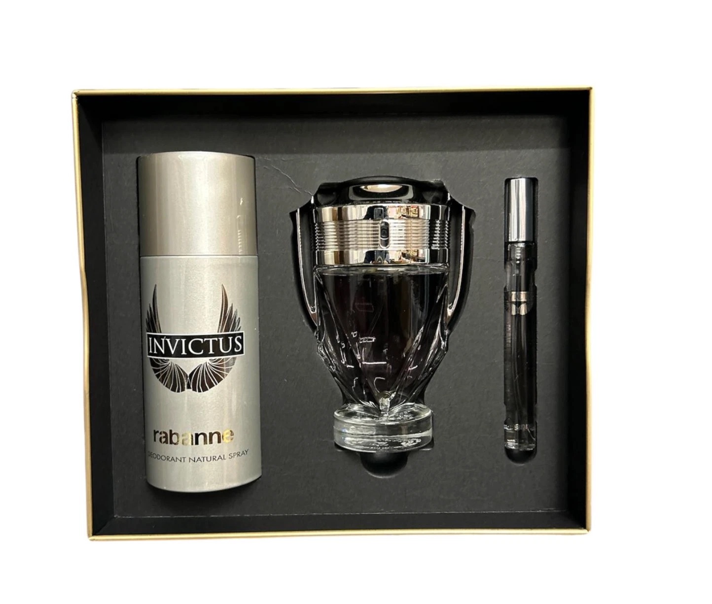 Kit Paco Rabanne Invictus Coffret - EDT 100ml + Desodorante 150ml + Travel 10ml